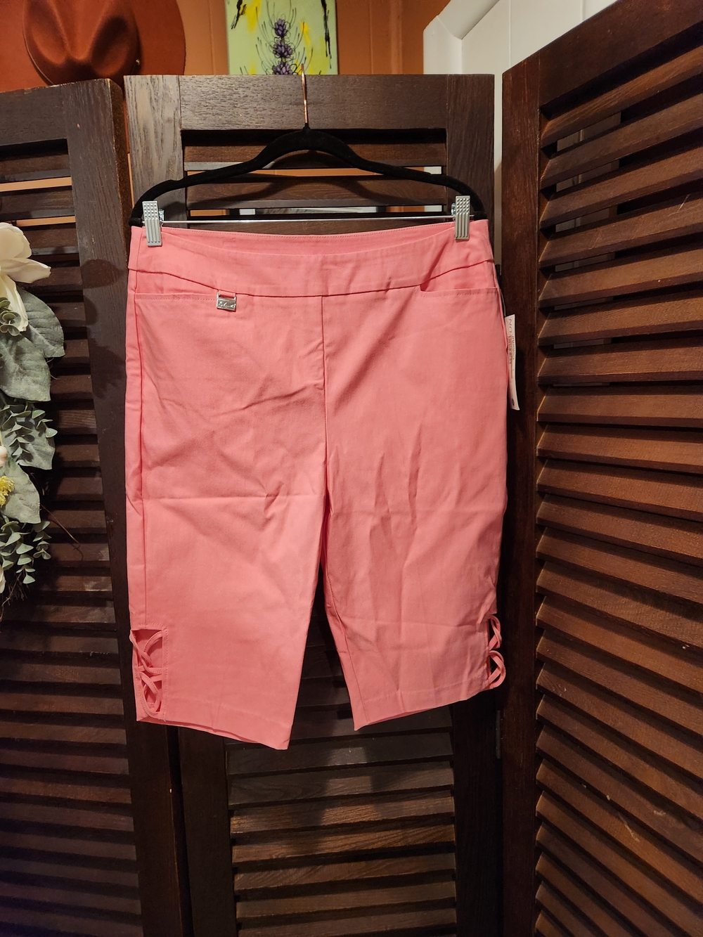 Lulu-B Pink Bermuda Shorts with Side Lace-Up